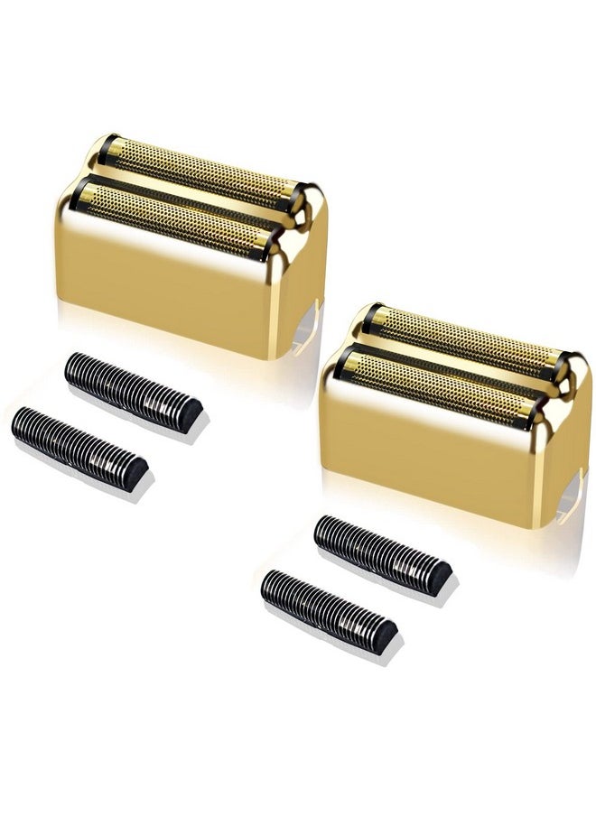 colorski - 2 Pack Replacement Foil And Cutters Compatible With Babylisspro Barberology Fxfs2 Shaver Metal Shaver Foil Replacement Heads Gold - Image 1