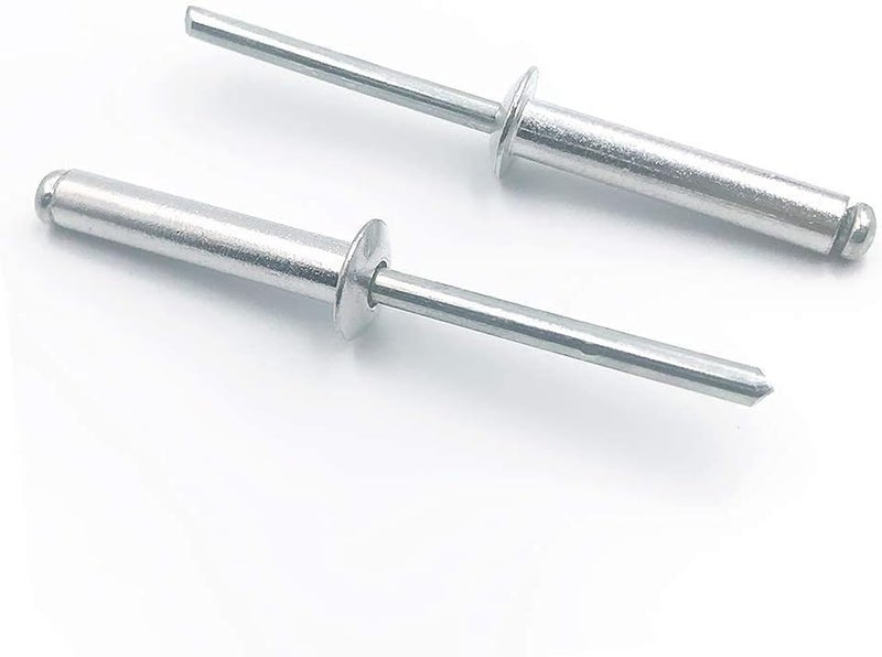 100pcs 3/16" x 1" Aluminum Blind Rivets, 4.8 x 25mm Pop Rivets, Pack of 100 (Silver)