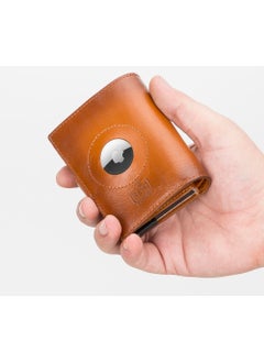 PLM Palertag Leather Wallet Airtag and Mechanism RST2EF Tan  - Image 1