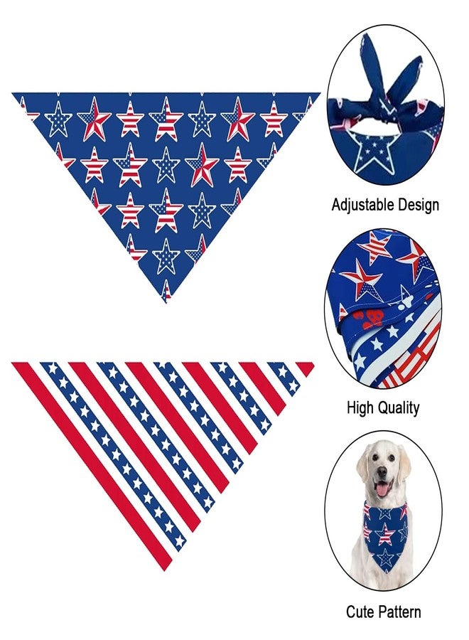 GeRRiT 2 Pack 4th of July Dog Bandanas, American Independence Flag Dog Bandana, Holiday Festival Accessories for Small, Medium, Large Dogs & Cats, Blue2 - Image 3