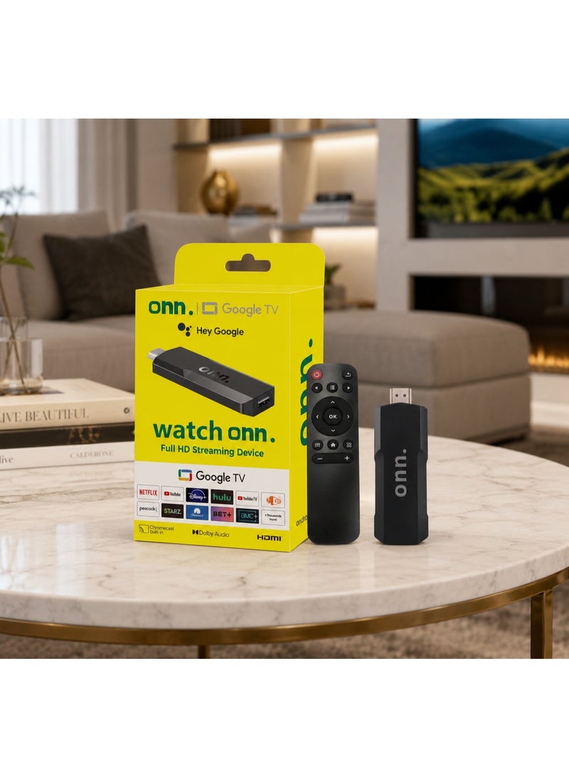 ONN Google TV Full HD Streaming Device, HDMI TV Stick, Chromecast Built-In, Dolby Audio, Voice Remote with Hey Google, Smart Media Player for Streaming Movies, TV Shows, Live Content & Apps - Image 2