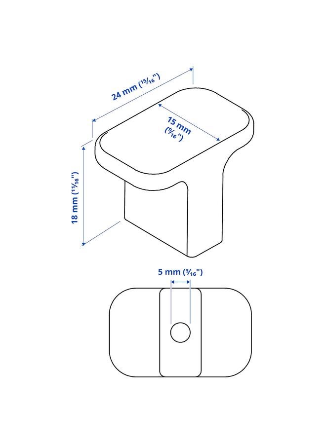 زبون مقبض، أنثراسايت، 15 مم - Image 5