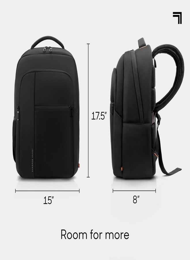 Sharper Image Laptop Backpack for Men and Women, 35L Water Resistant Computer Bag for Work Business Travel, Heavy Duty College School Backpacks, Fits 16” Laptops/Notebook, Black (Signature Collection) - Image 3