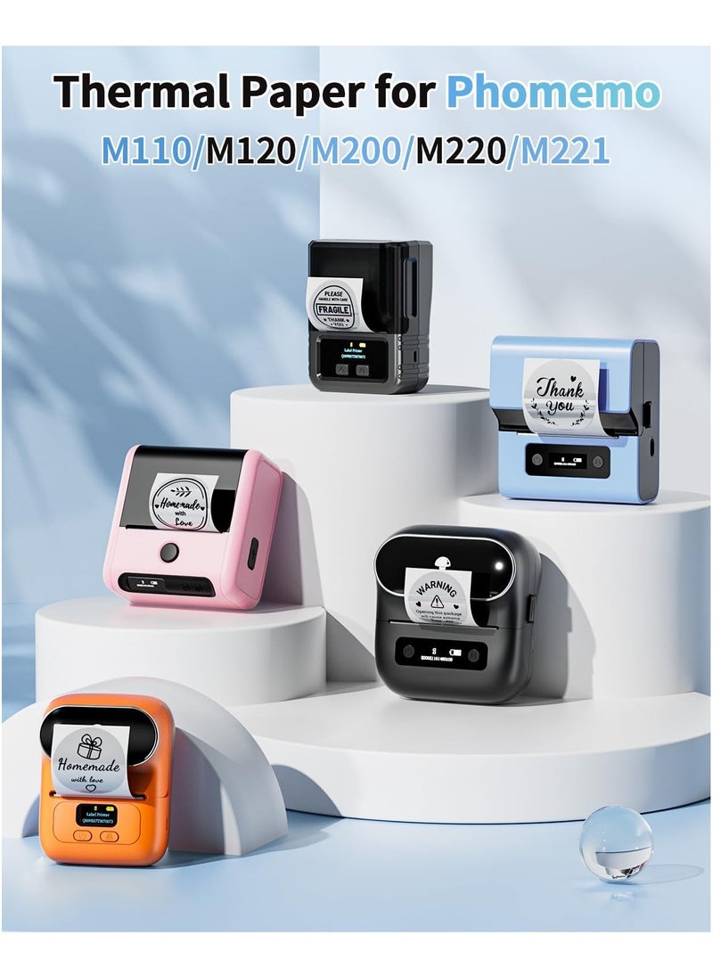 phomemo - M110 Labels Multi-Purpose Self-Adhesive Round Thermal Label for M110/M221/M220/M200/M150/M120 Label Printer,40x40mm(Inch 1.57"×1.57"),180 Labels/Roll, Label for Small Business, Home, Office - Image 1