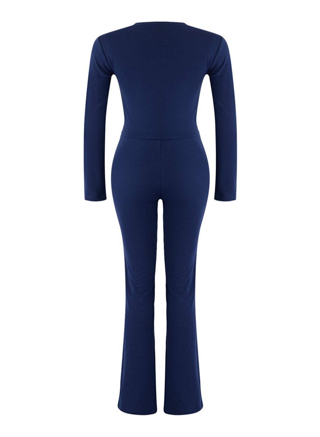 Trendyolmilla Wardrobe Essentials – Navy Blue Slim/Fitted Knitted Bottom-Top Suit | - Image 5