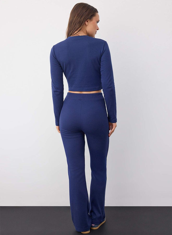 Trendyolmilla Wardrobe Essentials – Navy Blue Slim/Fitted Knitted Bottom-Top Suit | - Image 4