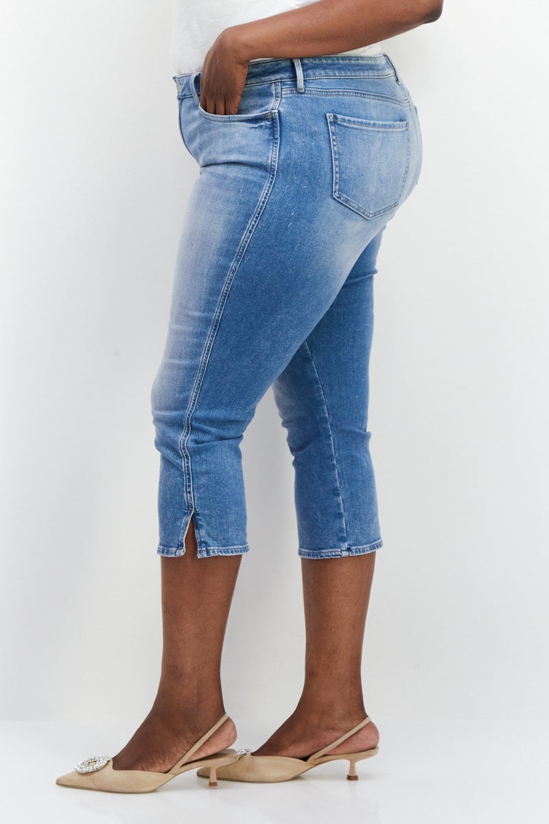 NYDJ Women Regular Fit Washed Denim Jeans, Blue - Image 3