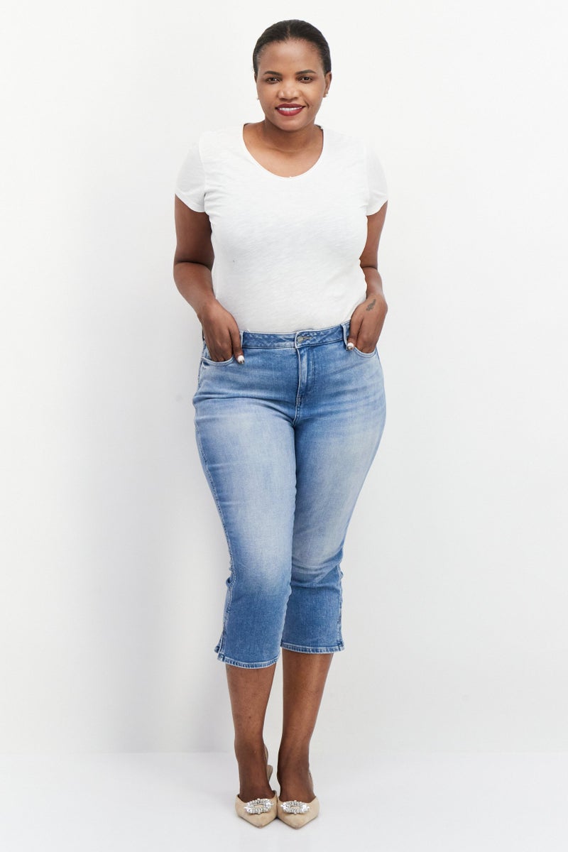 NYDJ Women Regular Fit Washed Denim Jeans, Blue - Image 4