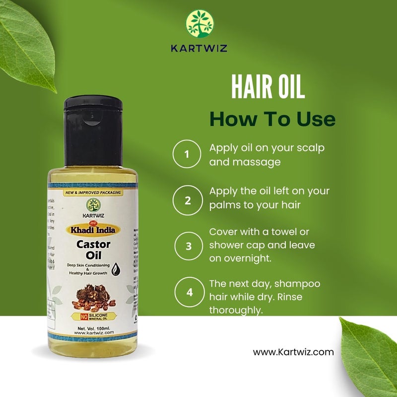 Khadi Herbal Herbigiri Herbal Castor Oil for Hair Growth 100ml Pack of 2 - Image 2