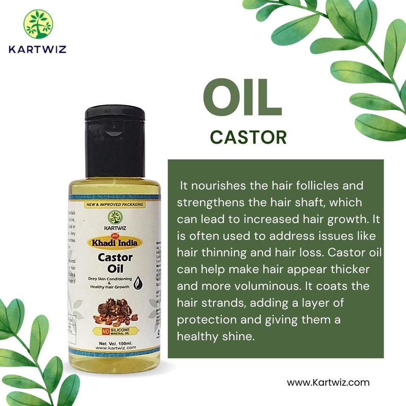 Khadi Herbal Herbigiri Herbal Castor Oil for Hair Growth 100ml Pack of 2 - Image 3