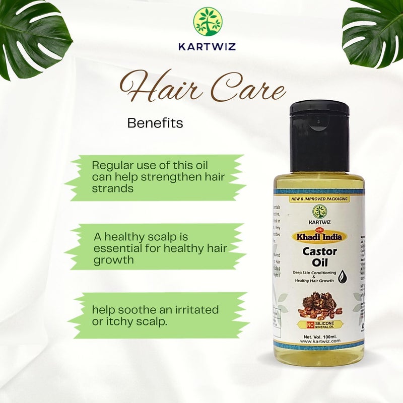 Khadi Herbal Herbigiri Herbal Castor Oil for Hair Growth 100ml Pack of 2 - Image 4