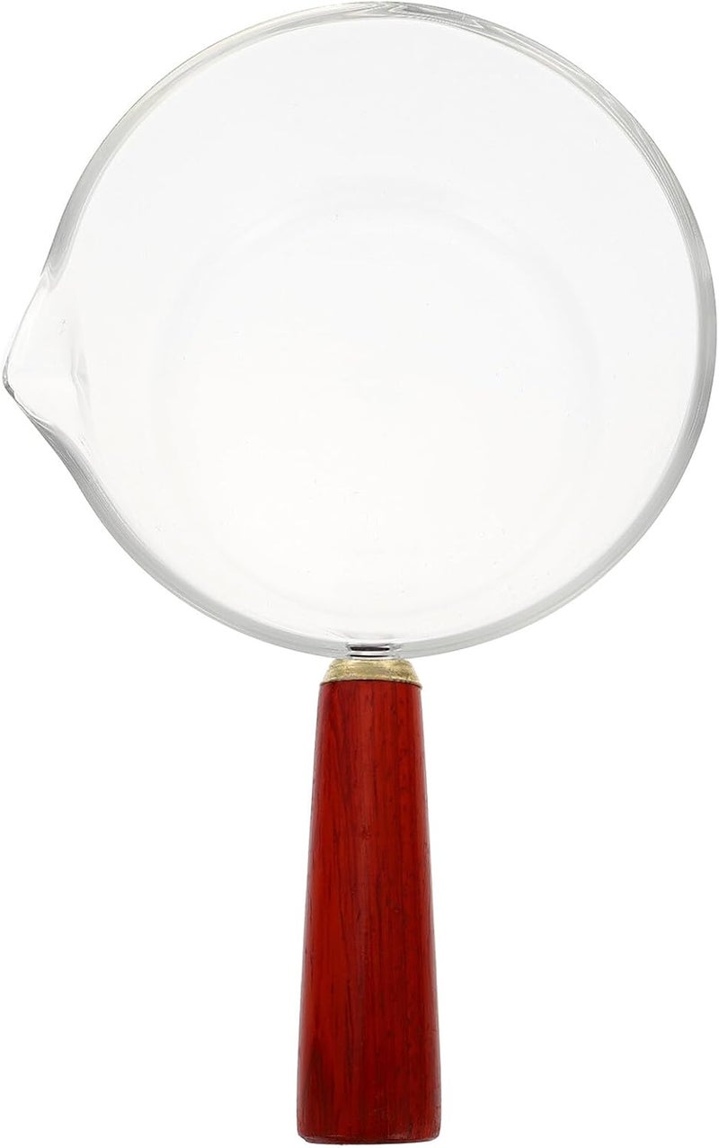 Small Wooden Handle Milk Saucepan, Glass Food Cooking Pot, Household Heating Pan for Breakfast and Soup, Kitchen Gadget for Stovetop Use - Image 1