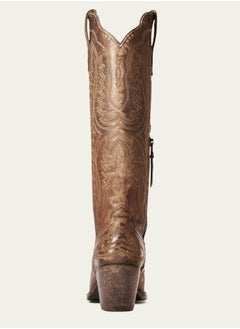Loquat Cowboy Boots For Women Western Embroidered Cowgirl Boots Chunky Heel Wide Tube Boots Pull on Pointy Toe Vintage Boots Dark Brown  - Image 2