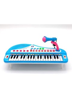 EASY FUTURE Kid's 37-Key Electronic Toy Keyboard Piano with Microphone Blue  - Image 2