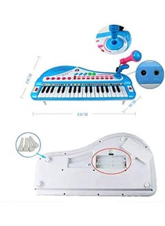 EASY FUTURE Kid's 37-Key Electronic Toy Keyboard Piano with Microphone Blue  - Image 3