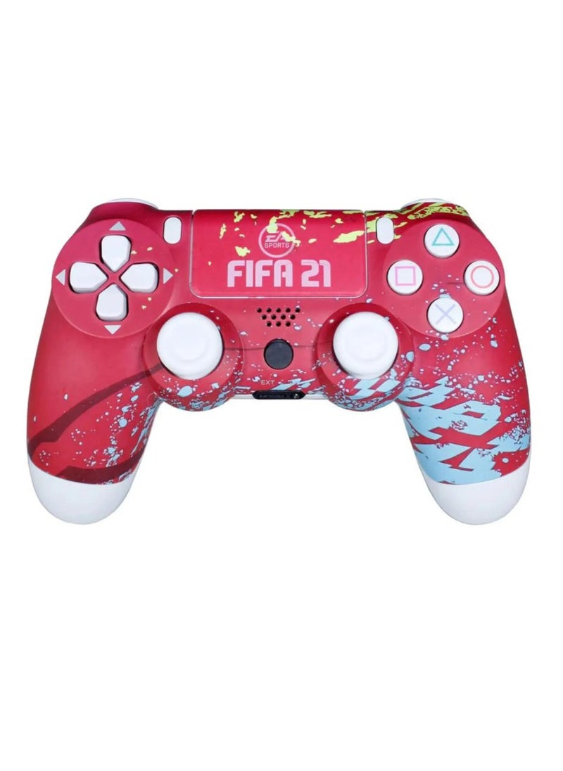 FIFA Wireless Controller For PS4 Custom Design Gamepad Joystick For PS4 With Non-Slip Grip Of Both Sides And 3.5mm Audio Jack PS4 Controller Dual Vibration Game Joystick FIFA Print  - Image 1