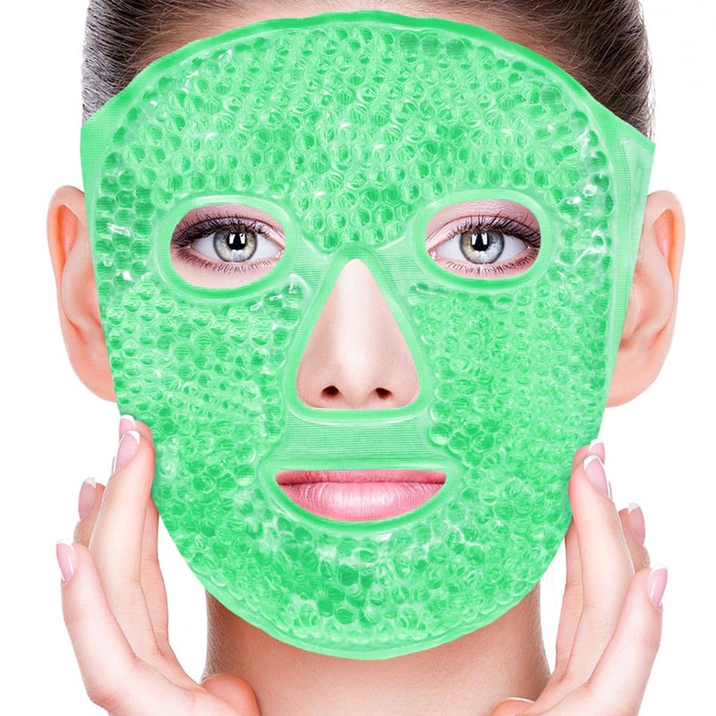 CONBELLA Cold Face Eye Masks Ice Face Mask Hot Cold Compress For Dark Circles, Puffiness, Migraines, Headache, Stress, Redness, Cooling Face Masks For Women Man, Skin Care - Image 1