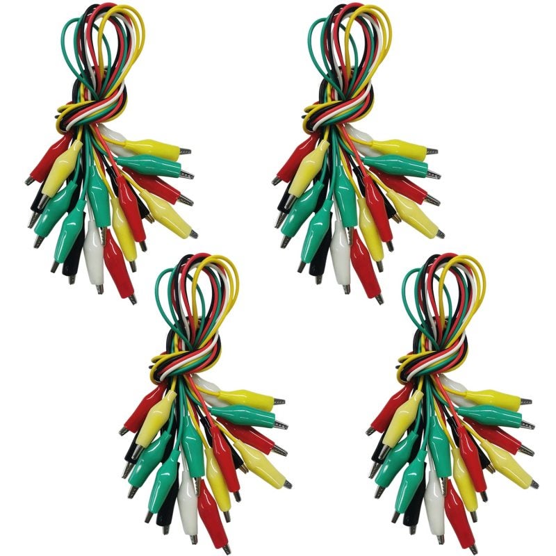 Electrical Alligator Clips: 40 Pcs 5 Colors 35 Mm Clip 49 Cm Length, Insulated Pvc Material - Detachable Design, High-end Grip Test Leads For Electronics Experiment, Circuit Connection, Electrical Tes - Image 1