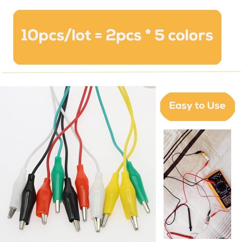 Electrical Alligator Clips: 40 Pcs 5 Colors 35 Mm Clip 49 Cm Length, Insulated Pvc Material - Detachable Design, High-end Grip Test Leads For Electronics Experiment, Circuit Connection, Electrical Tes - Image 3