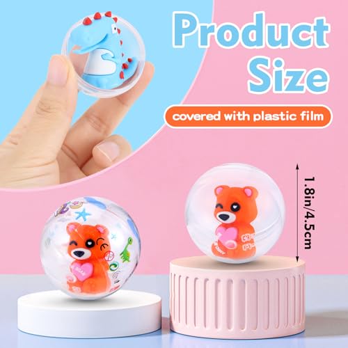 Joottuan 100 Pack Gumball Vending Machine Capsules with Cute Cartoon Mini Toy Small Filled Toys Capsules for Kindergarten Gift Christmas Easter Basket Stuffers Cute Egg（45mm） - Image 2