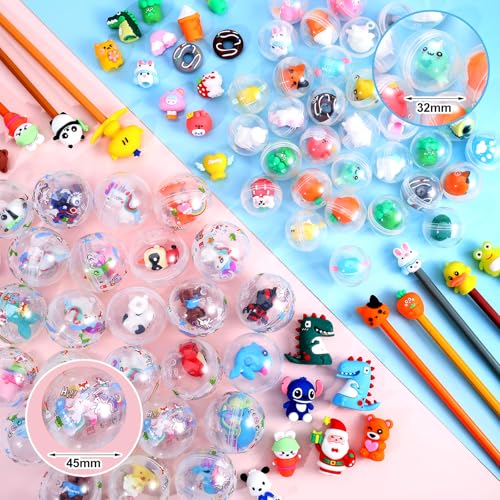 Joottuan 100 Pack Gumball Vending Machine Capsules with Cute Cartoon Mini Toy Small Filled Toys Capsules for Kindergarten Gift Christmas Easter Basket Stuffers Cute Egg（45mm） - Image 4