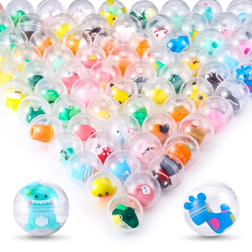 Joottuan 100 Pack Gumball Vending Machine Capsules with Cute Cartoon Mini Toy Small Filled Toys Capsules for Kindergarten Gift Christmas Easter Basket Stuffers Cute Egg（45mm） - Image 3