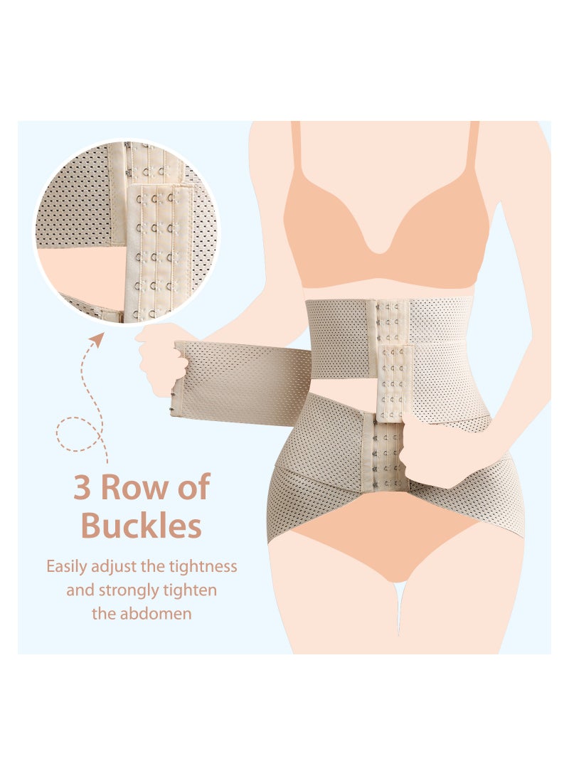 SUNVENO Belly Shaper and Hip Definition Band - Beige, 2XL - Image 4