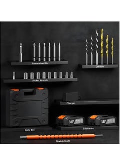 BOSS LIFE STYLE Cordless Drill 36V Battery Drill with 2 Batteries 2.0Ah 42 Nm Power Electric Drills Cordless 25+1 Torque 2 Speed Drill for DIY  - Image 3