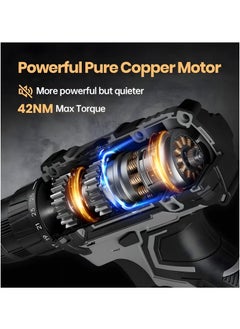 BOSS LIFE STYLE Cordless Drill 36V Battery Drill with 2 Batteries 2.0Ah 42 Nm Power Electric Drills Cordless 25+1 Torque 2 Speed Drill for DIY  - Image 5