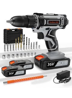 BOSS LIFE STYLE Cordless Drill 36V Battery Drill with 2 Batteries 2.0Ah 42 Nm Power Electric Drills Cordless 25+1 Torque 2 Speed Drill for DIY  - Image 1