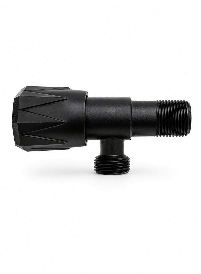 صمام زاوية فاخر من الفولاذ المقاوم للصدأ الأسود غير اللامع، مقاس 1/2 بوصة، لإغلاق المياه | صمام إيقاف ربع دورة لرذاذ البيديه، والمرحاض، وحوض الغسيل، وحوض الحمام والمطبخ - Image 5