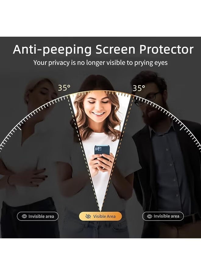 عبوة من قطعتين من واقي شاشة الخصوصية لجهاز iPhone 17 Air + عبوة من قطعتين من واقي عدسة الكاميرا، زجاج مقوى فائق الجودة 9H+، شاشة بتغطية كاملة - Image 5