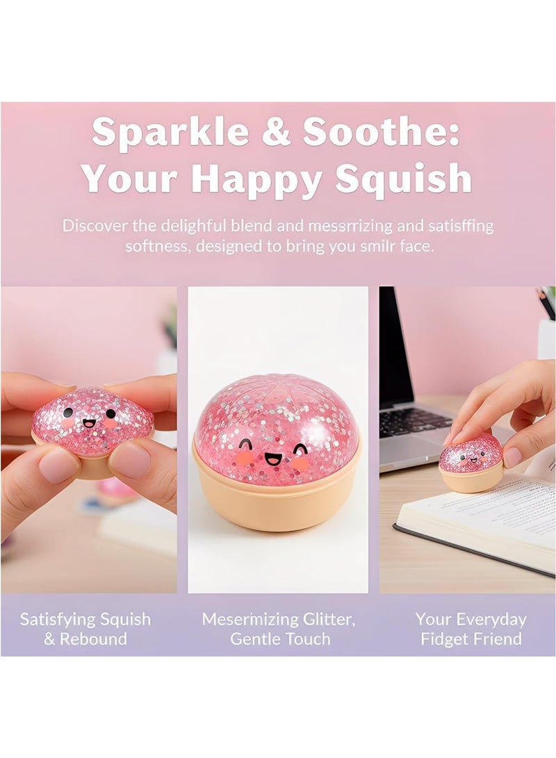 saykfoe Simulation Glitter Dumpling Fidget Toy, Soft Squeeze Squishy Toy with Steamer Box, Anti Anxiety Sensory Toys, Cute Home Table Decor, Novelty Birthday Daily Gifts for All Ages - Image 4
