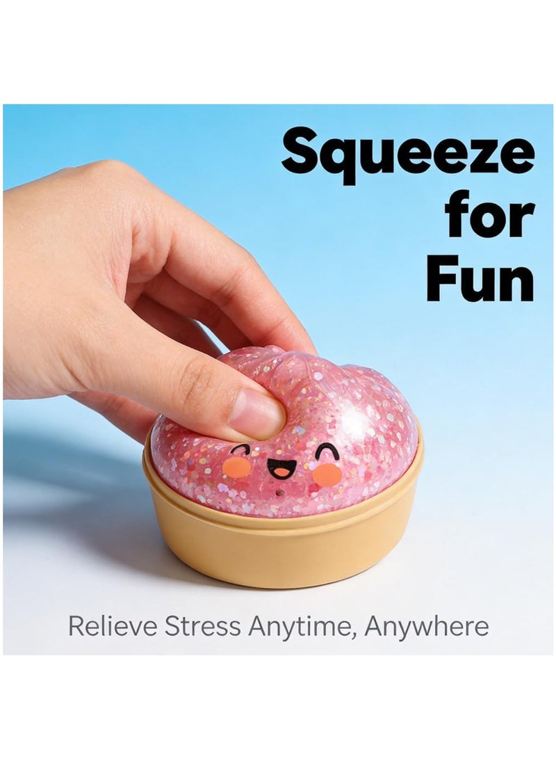 saykfoe Simulation Glitter Dumpling Fidget Toy, Soft Squeeze Squishy Toy with Steamer Box, Anti Anxiety Sensory Toys, Cute Home Table Decor, Novelty Birthday Daily Gifts for All Ages - Image 5