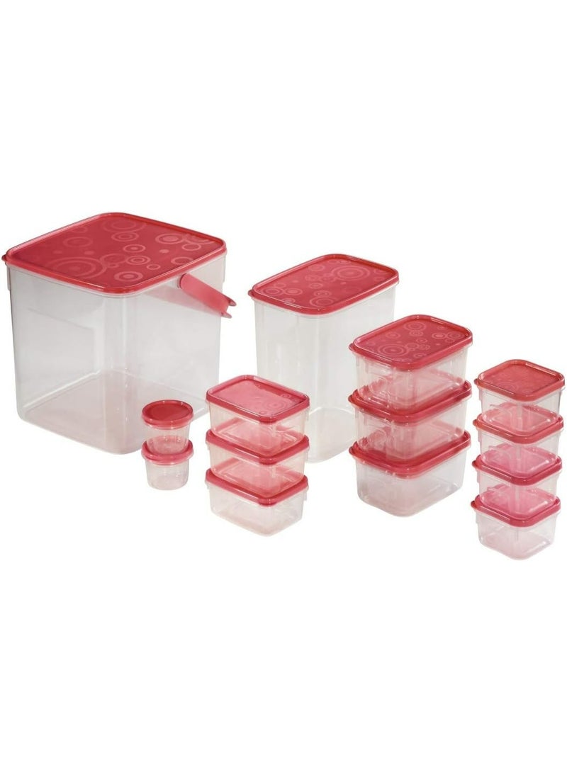Xavax 18-Piece Food Storage Container Set, Plastic, Red, Universal - Image 2
