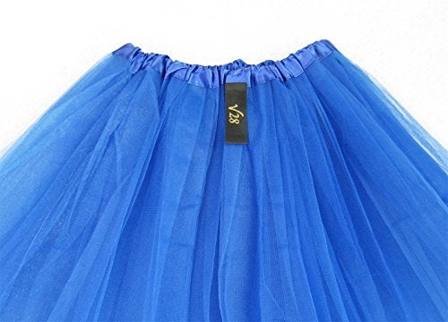 v28 Women's, Teen, Adult Classic Elastic 3, 4, 5 Layered Tulle Tutu Skirt (One Size, 3Layer-Navy) - Image 3