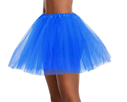 v28 Women's, Teen, Adult Classic Elastic 3, 4, 5 Layered Tulle Tutu Skirt (One Size, 3Layer-Navy) - Image 2