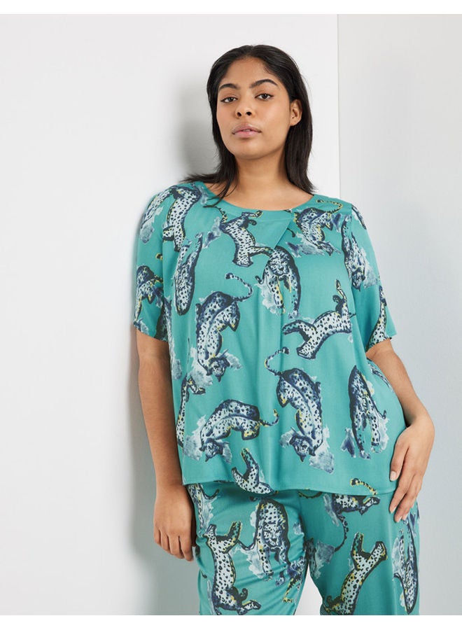 GERRY WEBER Blouse with mid-length sleeves and an animal print - Image 1