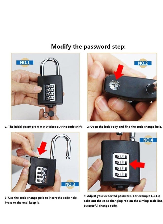 Generic - Outdoor Weatherproof Padlock, Heavy Duty Combination Padlock, 4 -Digit Combination Lock, Suitable for School Gym Locker, Fence, Toolbox, Hasp Gate, Storage - Image 1