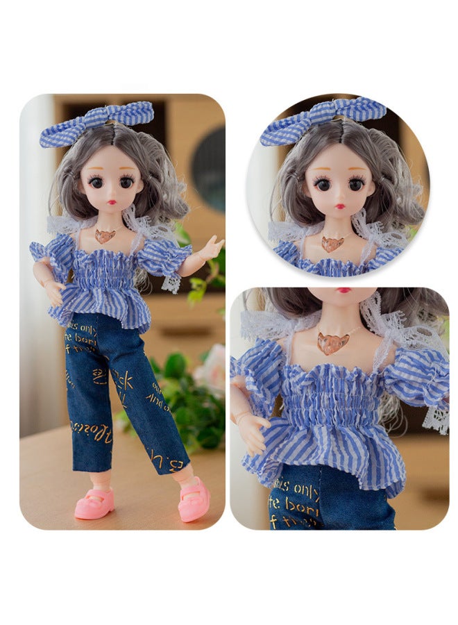 30cm Barbie Doll Set Gift Box Dress Up Doll Music Girls Wedding Dress Toy Multi-jointed Dolls Plastic Toys For Girls-Color:Section P-Height:Gift Box Without Music - Image 1
