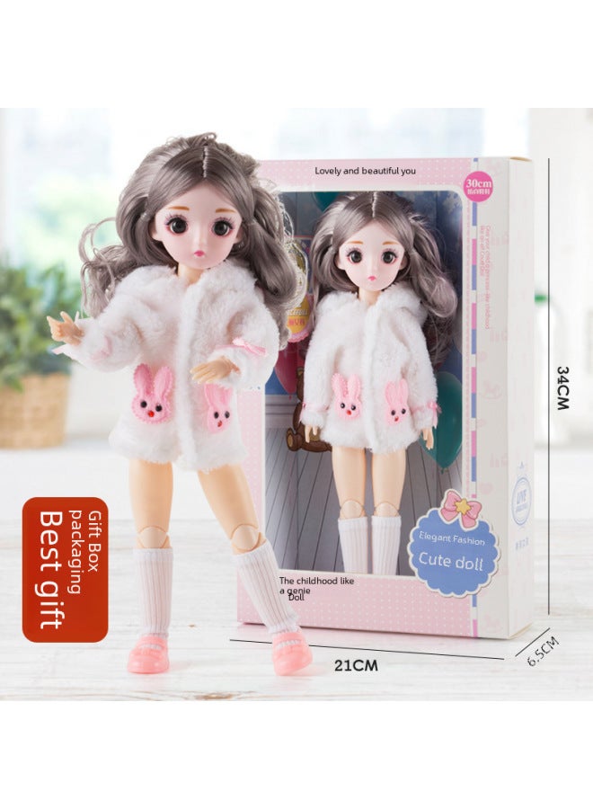 30cm Barbie Doll Set Gift Box Dress Up Doll Music Girls Wedding Dress Toy Multi-jointed Dolls Plastic Toys For Girls-Color:Section P-Height:Gift Box Without Music - Image 5