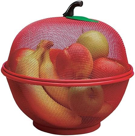 Treeneral Fruit Basket with Net Cover shape Vegetables Fruit Storage box pack1 stainless steel Fruit vegetables BaSket PACK OF 1 - Image 5