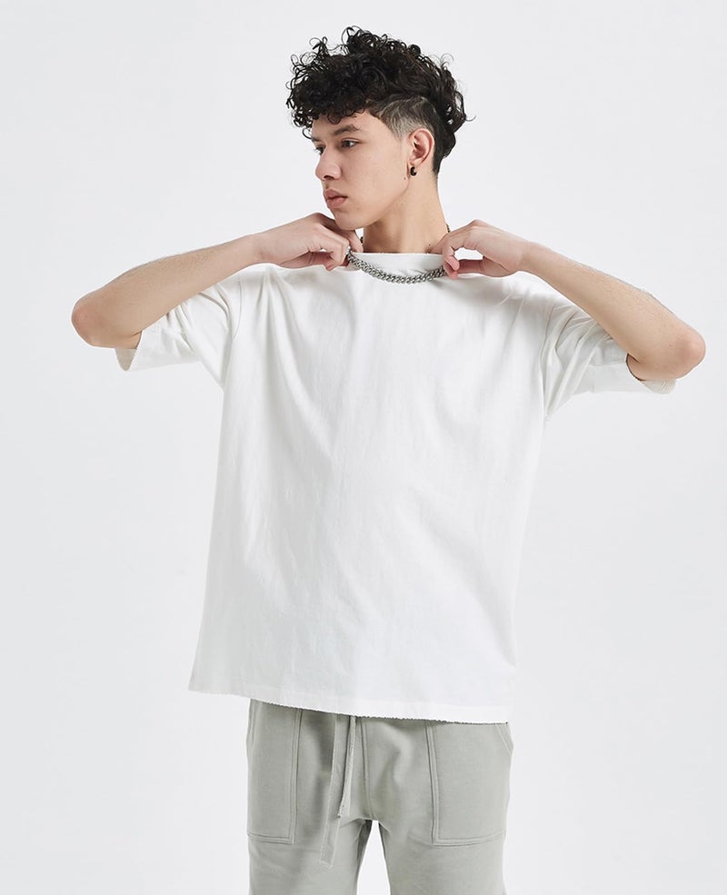 SnowElve 3 Pack Mens Oversized T-Shirts Fashion Loose Fit Crewneck Tshirt Streetwear Heavyweight Short Sleeve Tee Shirt Gym Workout Tops(WTNVBK,L) - Image 2