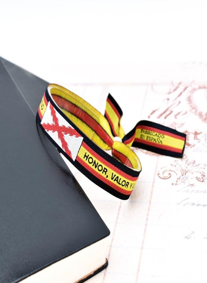 BDM Burgundy Cross Fabric Bracelet, Burgundy Flag and Spanish Tercios, Flag of Spain. Unisex Historical Pride Accessory. - Image 4