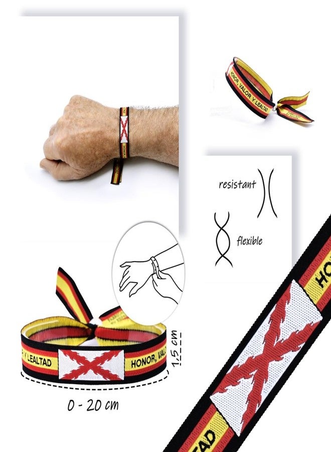 BDM Burgundy Cross Fabric Bracelet, Burgundy Flag and Spanish Tercios, Flag of Spain. Unisex Historical Pride Accessory. - Image 2