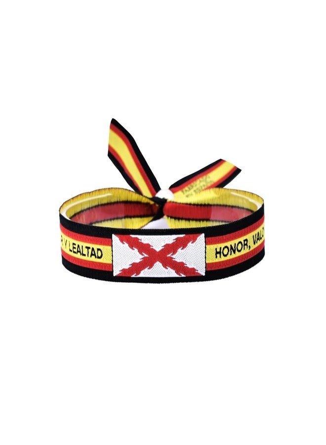 BDM Burgundy Cross Fabric Bracelet, Burgundy Flag and Spanish Tercios, Flag of Spain. Unisex Historical Pride Accessory. - Image 1