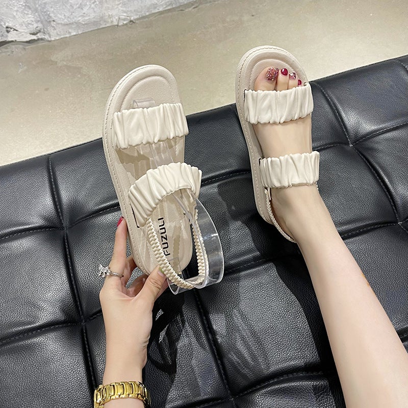 2024 Trendy Ladies Flat Sandals Comfortable Fashion Summer Black  - Image 3