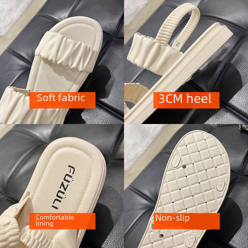 2024 Trendy Ladies Flat Sandals Comfortable Fashion Summer Black  - Image 5