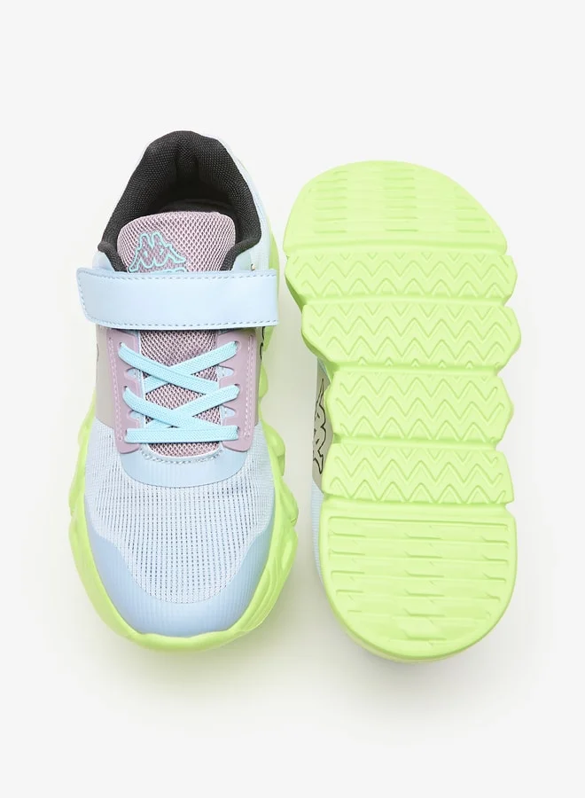 Kappa Girls' Textured Sports Shoes with Hook and Loop Closure