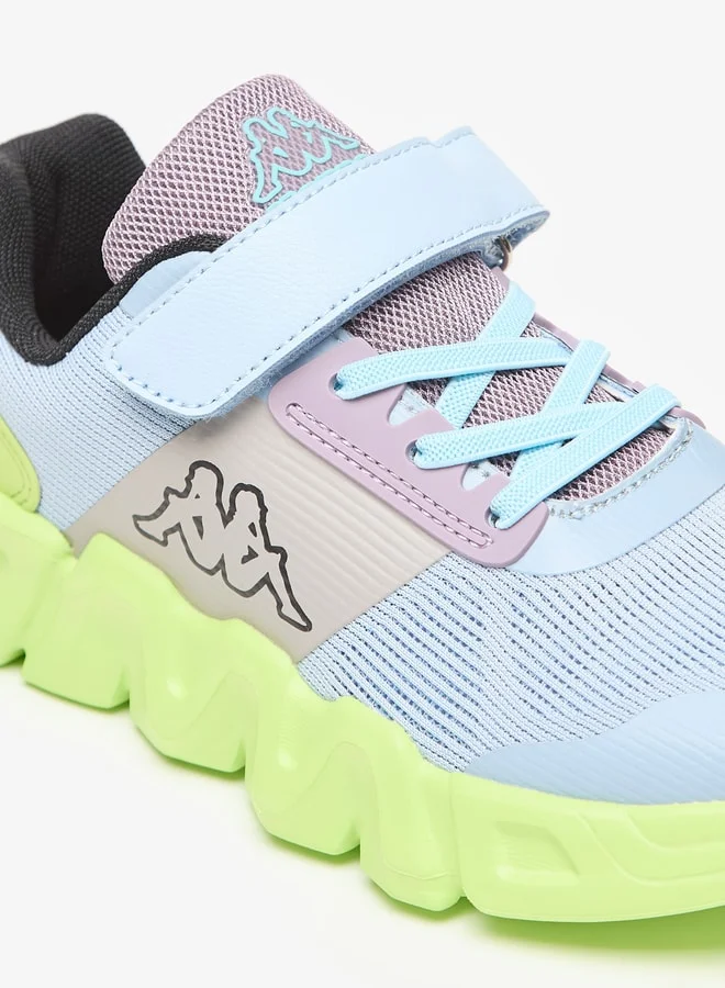 Kappa Girls' Textured Sports Shoes with Hook and Loop Closure